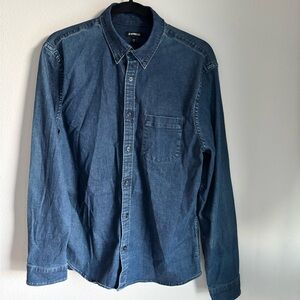 Dark Wash Denim button down shirt from Express in size medium